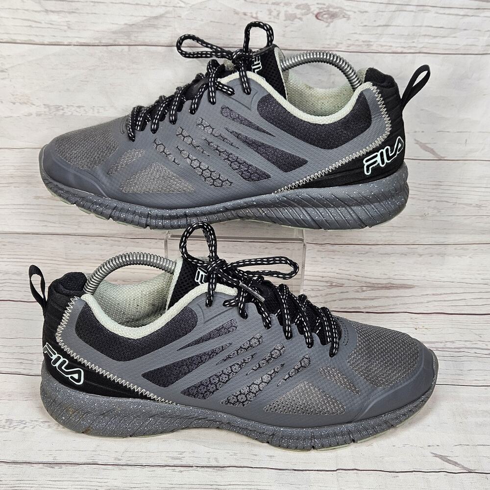 Fila Women Running Sneaker Sz 10 Gray Memory Foam Synthetic Upper 5JM00232-009